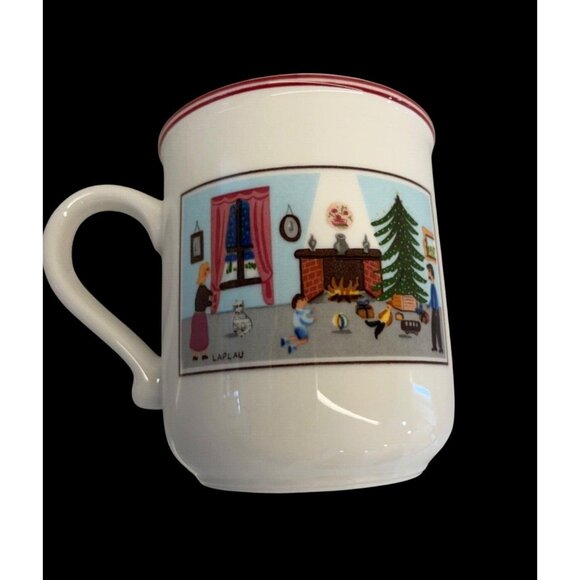 Villeroy & Boch Naif Christmas Village Cups Mugs Set of 6 - Picture 2 of 6